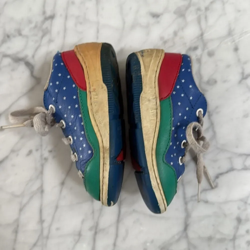 Vintage Toddler University Arch System Leather Colorblock Shoes Sz 5.5
